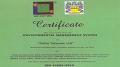 Certificate ISO 14001 Environmental Management System